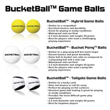 BucketBall | Original, Largest & Most Durable Brand | Supports USA Jobs | Ultimate Outdoor & Tailgate Game | Perfect for Beach, Pool, Lawn, Yard, Camping