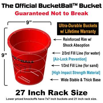 BucketBall | Original, Largest & Most Durable Brand | Supports USA Jobs | Ultimate Outdoor & Tailgate Game | Perfect for Beach, Pool, Lawn, Yard, Camping