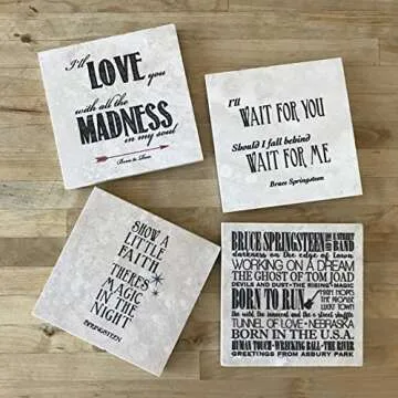 Music Lyrics Coasters Set of 4 - Unique Gift Idea