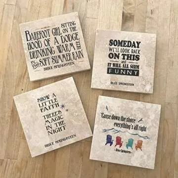 Music Lyrics Coasters Set of 4 - Unique Gift Idea