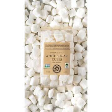 India Tree Rough Cut Mauritius White Sugar Cubes, 1.1 Pound Jar, Unrefined Sugar Cube, Kosher, Non GMO