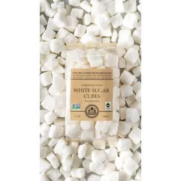 India Tree Rough Cut Mauritius White Sugar Cubes, 1.1 Pound Jar, Unrefined Sugar Cube, Kosher, Non GMO
