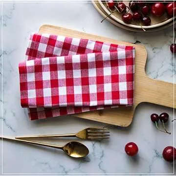 Candy Cottons Red & White Cotton Napkins Set of 6