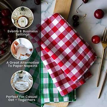 Candy Cottons Red & White Cotton Napkins Set of 6