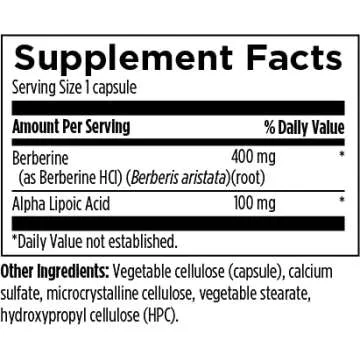 Designs for Health Berberine Synergy - Berberine HCL 400mg + Alpha Lipoic Acid (ALA) for Metabolism, Heart Health + Liver Support - Vegan, Non-GMO Berberine Supplement (60 Capsules)