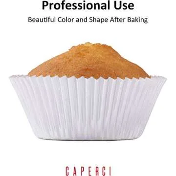 Caperci White Foil Cupcake Liners Standard Muffin Wrappers 150-Pack - Premium Greaseproof & Sturdy Cupcake Papers for Baking