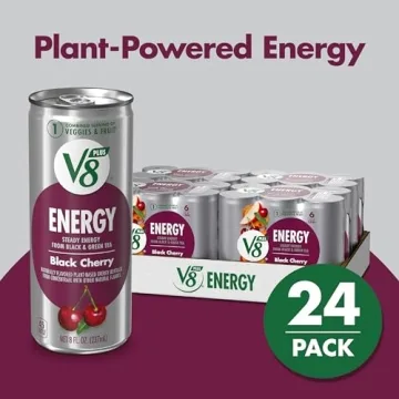 V8 +Energy Black Cherry Juice Energy Drink – 24 Pack