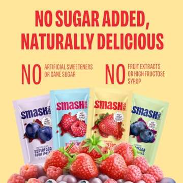 Chia Smash Single Serve Jam Packets | Variety 12-Pack | Natural, Keto & No Sugar Added | Vegan & Upcycled Fruit Spread | Low-Calorie, Superfood Snack | Single-Serve (12 Packets)