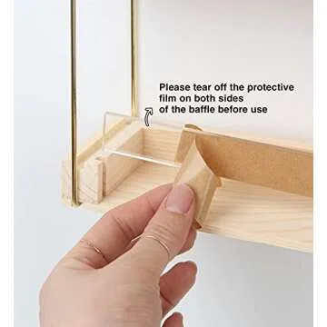 J JACKCUBE DESIGN Wall Mount Gold Metal and Wood Nail Polish Display Shelves Rack Organizer Holds 60 Bottles (5 Tier) - MK543A