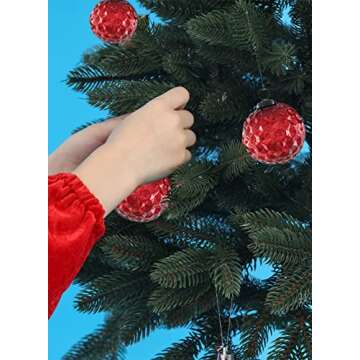 Elegant Red Diamond Dimple Glass Ornaments Set of 4 for Christmas