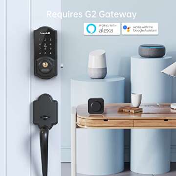 WiFi Smart Door Lock, Keyless Entry Door Lock, Hornbill Smart Lock for Home, Touchscreen Keypad Electronic Deadbolt Lock, Remote Control, Auto Lock