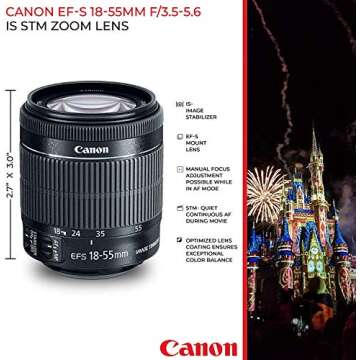 Canon EOS Rebel T7i 24.2MP Digital SLR Camera + EF-S 18-55mm f/4-5.6 is STM Lens + 64GB Memory Card + Wide Angle & Telephoto Lens + UV Filter Kit + DC59 Gadget Bag + Quality Tripod + Valued Bundle