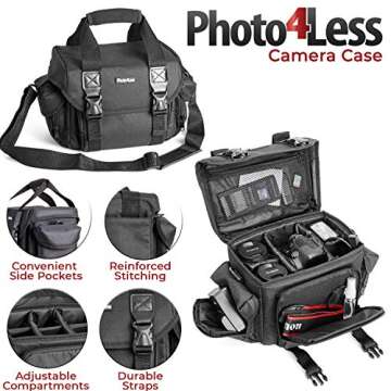 Canon EOS Rebel T7i 24.2MP Digital SLR Camera + EF-S 18-55mm f/4-5.6 is STM Lens + 64GB Memory Card + Wide Angle & Telephoto Lens + UV Filter Kit + DC59 Gadget Bag + Quality Tripod + Valued Bundle