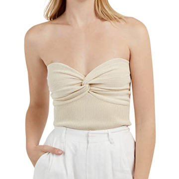 MISSACTIVER Sexy Twist Front Knitted Tube Top for Women