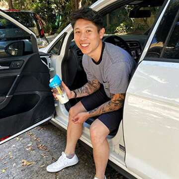 CRUNCHCUP Standard Blue - Portable Plastic Cereal Cups for Breakfast On the Go, To Go Cereal and Milk Container for your favorite Breakfast Cereals, No Spoon or Bowl Required