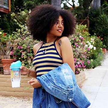 CRUNCHCUP Standard Blue - Portable Plastic Cereal Cups for Breakfast On the Go, To Go Cereal and Milk Container for your favorite Breakfast Cereals, No Spoon or Bowl Required