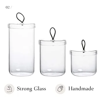 Stylish Premium Glass Apothecary Jars for Cotton Storage