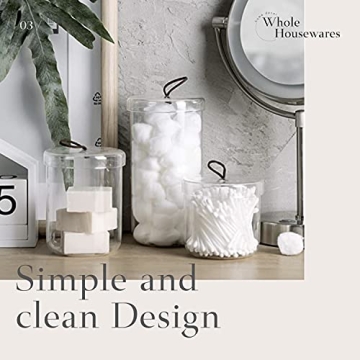 Stylish Premium Glass Apothecary Jars for Cotton Storage