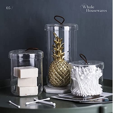 Stylish Premium Glass Apothecary Jars for Cotton Storage