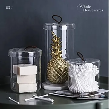 Stylish Premium Glass Apothecary Jars for Cotton Storage
