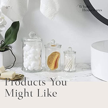 Stylish Premium Glass Apothecary Jars for Cotton Storage