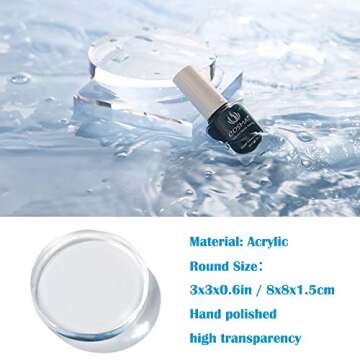 Clear Polished Acrylic Square &Round Display Base Blockfor Jewelry Ring Stand Showcase Holder Flat Lay Photography Props，2 Pack