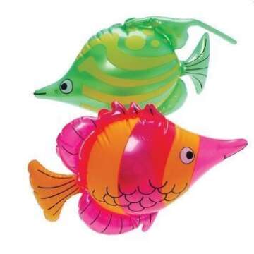 Set of 2 Bright, Colorful Tropical Fish Inflates / 16" /Party/Decor/Pool Toy/Gift/Inflatable