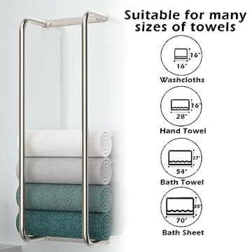 Rxvotocr Stylish Towel Rack for Small Bathrooms