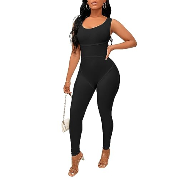 TOPSRANI Womens One Piece Jumpsuits Outfits Bodycon Bodysuit Sexy Rompers Workout Unitard Playsuit B...
