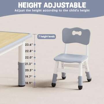 Brelley Kids Adjustable Table and Chairs for Ages 2-10