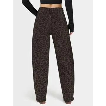 AUWUKA Barrel Jeans for Women, High Waisted Wide Straight Leg Boyfriend Microelastic Womens Mom Jeans Blue