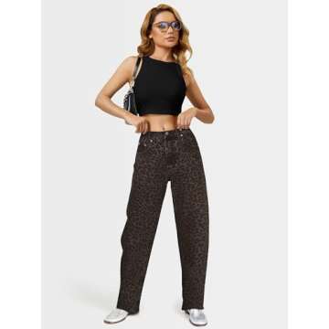 AUWUKA Barrel Jeans for Women, High Waisted Wide Straight Leg Boyfriend Microelastic Womens Mom Jeans Blue