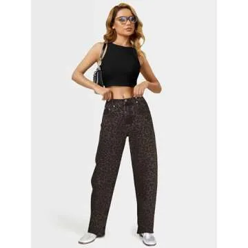 AUWUKA Barrel Jeans for Women, High Waisted Wide Straight Leg Boyfriend Microelastic Womens Mom Jeans Blue