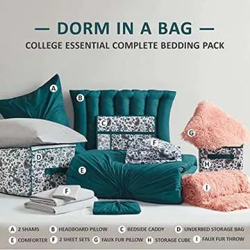 Comfort Spaces Dorm Essential Bed in A Bag Set