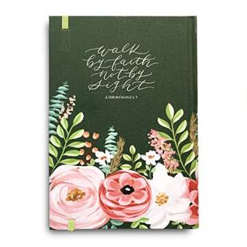 Loveall Design Co. Maya Theme, Hardback Journal, Cloth Bound Journal, Scripture Journal, Faith-Based Stationery, Lined Notebook, Floral Notebook,