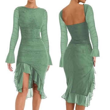 Chloefairy Women's Mermaid Cocktail Dress - Elegant & Sexy