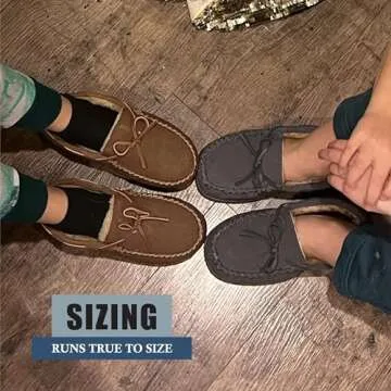 NORTY Size 3 Moccasin House Slippers for Kids- Slip-On Toddler Shoes for Boys and Girls - Suede - Runs True to Size - Baby Pink