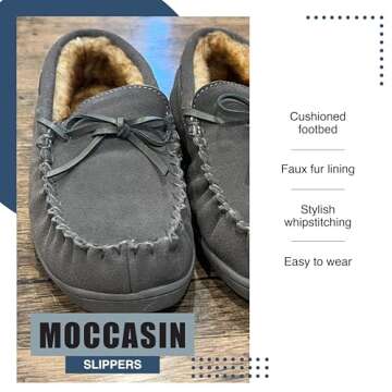 NORTY Size 3 Moccasin House Slippers for Kids- Slip-On Toddler Shoes for Boys and Girls - Suede - Runs True to Size - Baby Pink