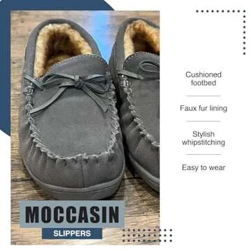 NORTY Size 3 Moccasin House Slippers for Kids- Slip-On Toddler Shoes for Boys and Girls - Suede - Runs True to Size - Baby Pink