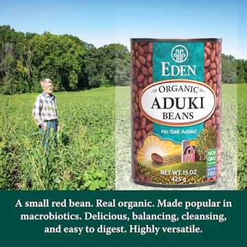 Eden Organic Aduki Beans, (Azuki, Adzuki), Non-GMO, No Salt Added, Red Beans, Macrobiotic, 15 oz. Can (12-Pack Case)