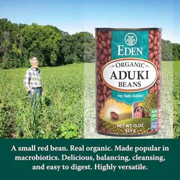 Eden Organic Aduki Beans, (Azuki, Adzuki), Non-GMO, No Salt Added, Red Beans, Macrobiotic, 15 oz. Can (12-Pack Case)