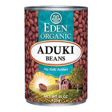 Eden Organic Aduki Beans, (Azuki, Adzuki), Non-GMO, No Salt Added, Red Beans, Macrobiotic, 15 oz. Can (12-Pack Case)