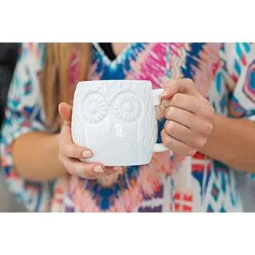 Oversized Embossed Owl Coffee or Tea Mug, 20 oz