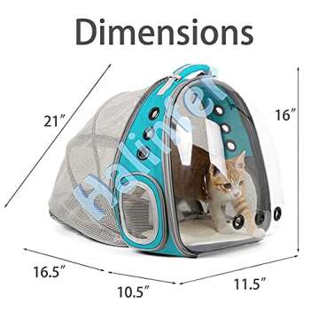 Back Expandable Cat Backpack Carrier, Fit up to 12 lbs, Space Capsule Bubble Window Pet Carrier Back...