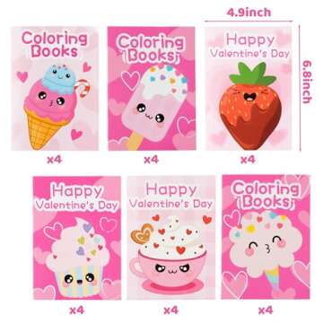 ANGOLIO Valentine' s Day Coloring Books for Kids 24Pcs Bulk Valentine's Sweet Dessert Activity Books...