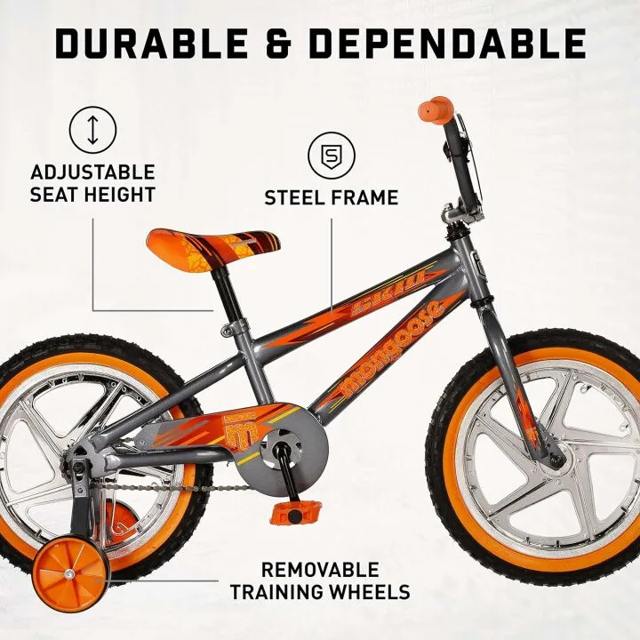 Mongoose Skid 16-Inch Boy's BMX Bike with Training Wheels
