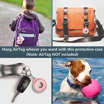 2 Pack IPX8 Waterproof AirTag Keychain Holder Case, Lightweight, Anti-Scratch, Easy Installation,Sof...