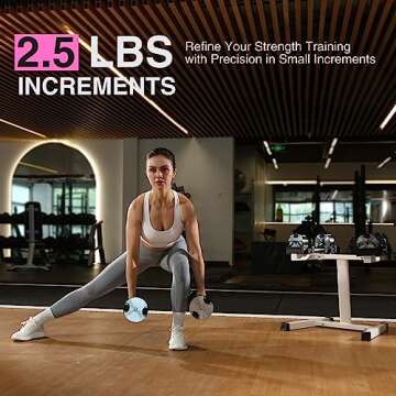 FF Finer Form Finer Form Adjustable Dumbbells 5-32.5 LBs: Save Space with This Female-Friendly Adjustable Dumbbell Set. Go Up Or Down in 2.5 LB Increments with These Adjustable WeightsSold as A Pair.