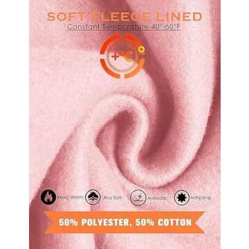 PINSPARK Women Winter Sweatpants Fleece Athletic Jogger Pant Casual Baggy Lounge Pants Athletic Workout Outdoor Light Pink XS