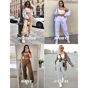 PINSPARK Women Winter Sweatpants Fleece Athletic Jogger Pant Casual Baggy Lounge Pants Athletic Workout Outdoor Light Pink XS